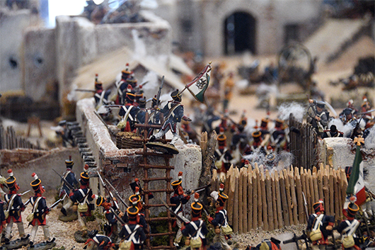 replica of battle at the Alamo
