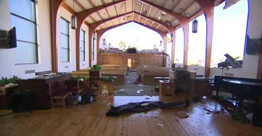 St. Andrew UMC in Panama City, Fla., seen Oct. 11 after Hurricane Michael.